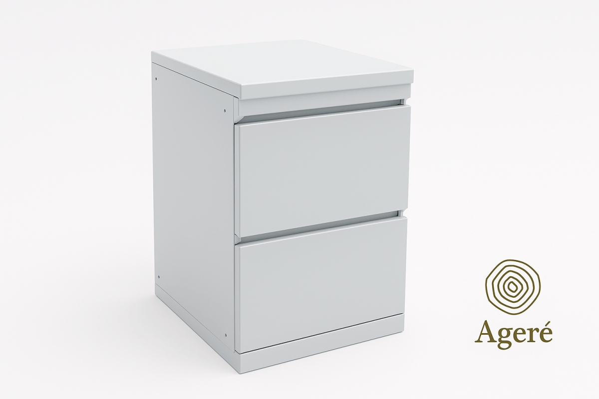 Two-drawer stainless steel module for Ageré outdoor kitchens – customizable storage unit