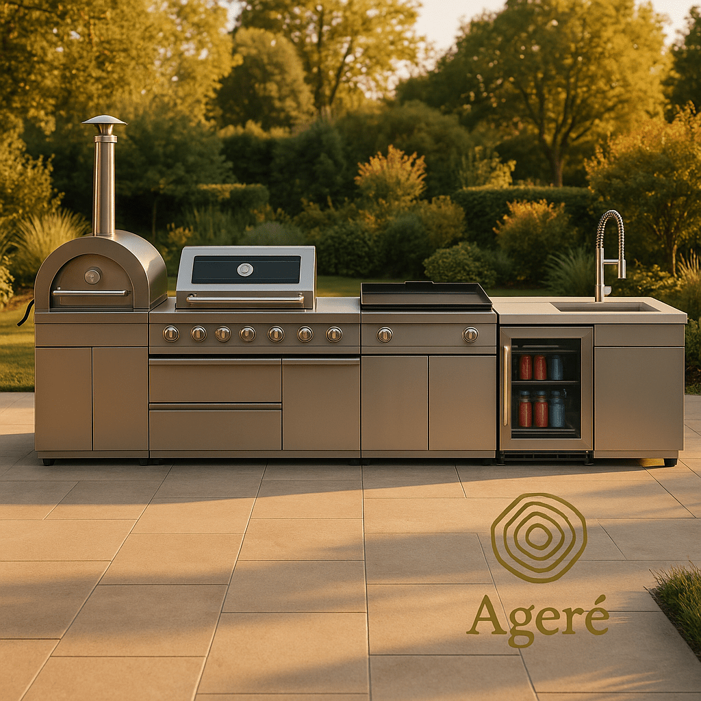 The Masterpiece Grill - AgeréLuxe outdoor kitchen with stainless grill and wood - fired pizza oven – The Masterpiece Grill by Ageré