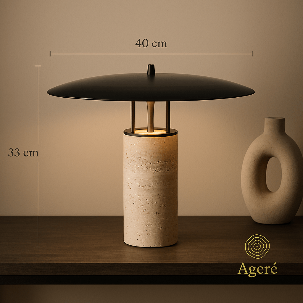 Tierra - Ageré Lamp with dimensions overlay – 40 cm width, 33 cm height