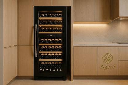 The Grand Reserve by Ageré – integrated installation of full-height wine fridge in luxury kitchen setting